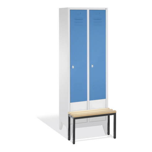 Armoire C+P Classic avec banquette 2 compartiments avant bleu clair carrosserie gris clair