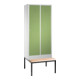Coffre C+P Classic avec banquette 2 compartiments avant Reseda vert carrosserie gris clair-1