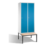 Armoire C+P Classic avec banquette 2 compartiments avant bleu clair carrosserie gris clair