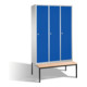 Armoire C+P Classic avec banquette 3 compartiments avant bleu gentiane corps gris clair-1