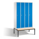 Armoire C+P Classic avec banquette 4 compartiments avant bleu clair carrosserie gris clair-1