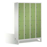 Armoire C+P Classic sur pieds, 16 compartiments, H1850xL1190xP500mm Façade Reseda vert corps gris clair