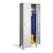 Armoire C+P Classic sur pieds 2 compartiments avant gris clair corps gris clair gris clair-1
