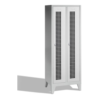 Armoire C+P Classic sur pieds 2 compartiments avant gris clair corps gris clair gris clair