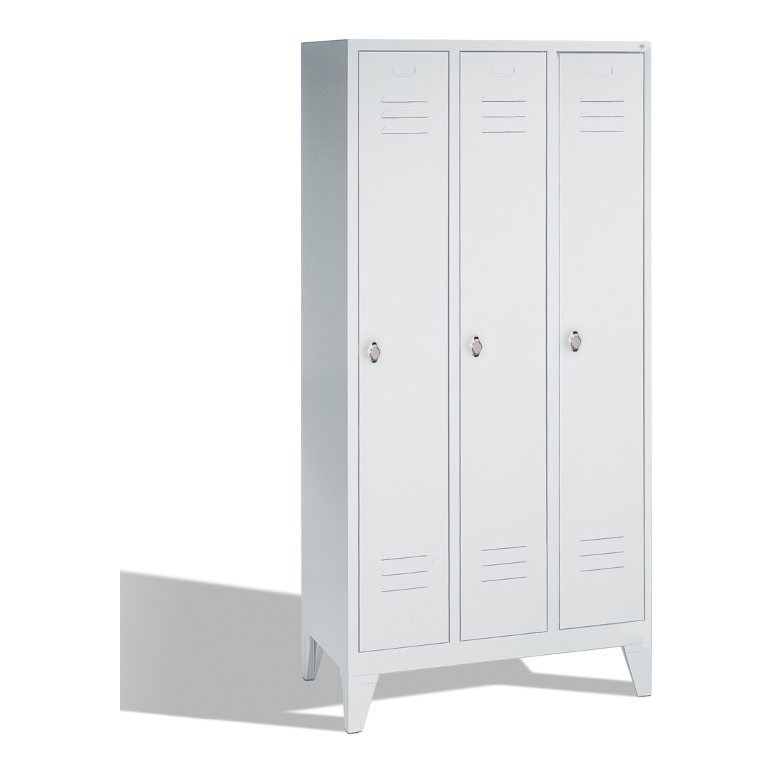 Armoire C+P Classic sur pieds, 3 compartiments, H1850xL900xP500mm Avant gris clair corps gris clair gris clair