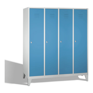 Armoire C+P Classic sur pieds 4 compartiments avant bleu clair carrosserie gris clair
