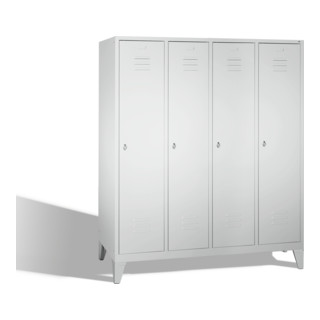 Armoire C+P Classic sur pieds 4 compartiments avant gris clair corps gris clair gris clair