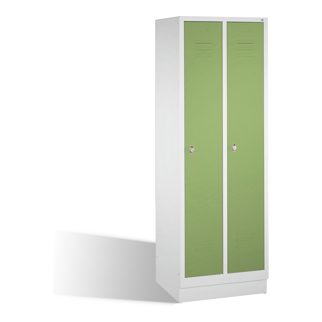 Coffre C+P Classic sur socle 2 compartiments avant Reseda vert corps gris clair