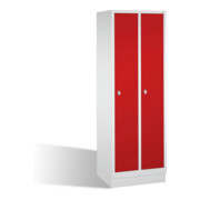 Armoire C+P Classic sur socle 2 compartiments avant rouge rubis corps gris clair-1