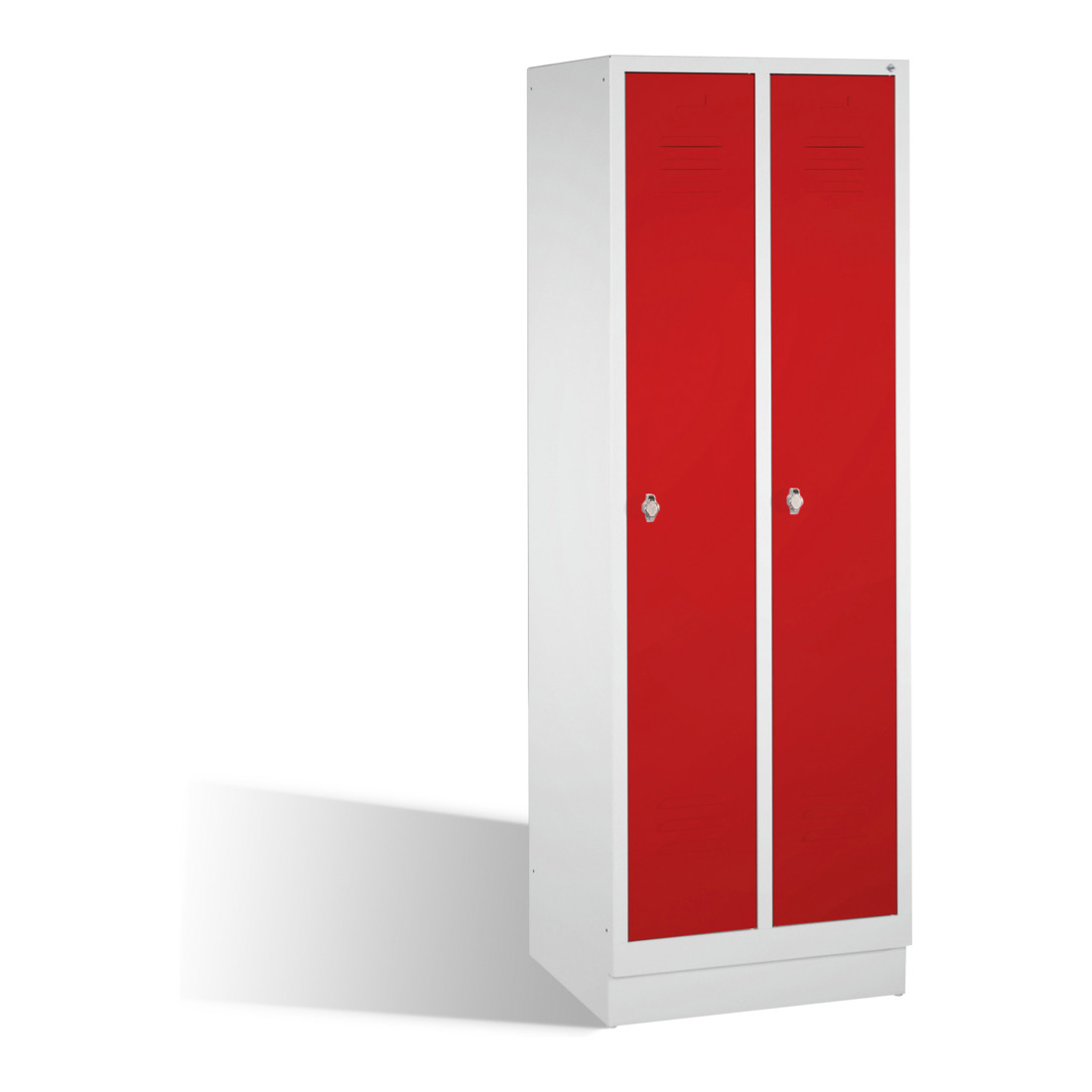 Armoire C+P Classic sur socle 2 compartiments avant rouge rubis corps gris clair