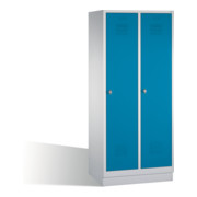 Armoire C+P Classic sur socle 2 compartiments avant corps bleu clair corps gris clair
