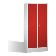 Armoire C+P Classic sur socle 2 compartiments avant rouge rubis corps gris clair