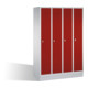 Armoire C+P Classic sur socle 4 compartiments avant rouge rubis carrosserie gris clair-1