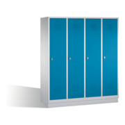 Armoire C+P Classic sur socle 4 compartiments avant bleu clair carrosserie gris clair