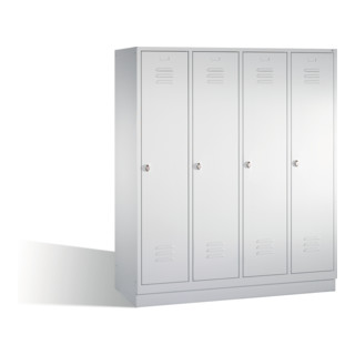 Armoire C+P Classic sur socle 4 compartiments avant gris clair corps gris clair gris clair