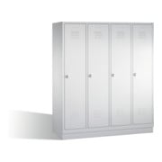 Armoire C+P Classic sur socle 4 compartiments avant gris clair corps gris clair gris clair