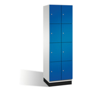 Armoire Cambio C+P avec étagères sur socle 8 étagères Façade Gentiane bleu corps Gris clair