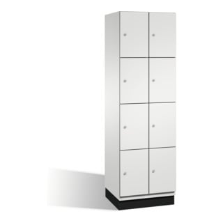 Armoire Cambio C+P avec étagères sur socle 8 étagères avant gris clair corps gris clair gris clair