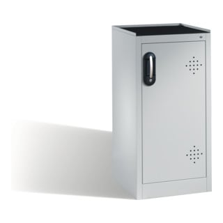 Armoire d'appoint environnementale C+P avec porte pivotante, 2 bacs en polyéthylène, H1020xL500xP500mm Façade gris clair Corps gris clair
