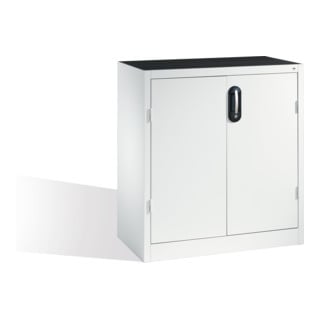Armoire d'appoint pour charges lourdes C+P avec portes battantes, 1 tablette intérieure, H1000xL930xP500mm Façade gris clair Corps gris clair