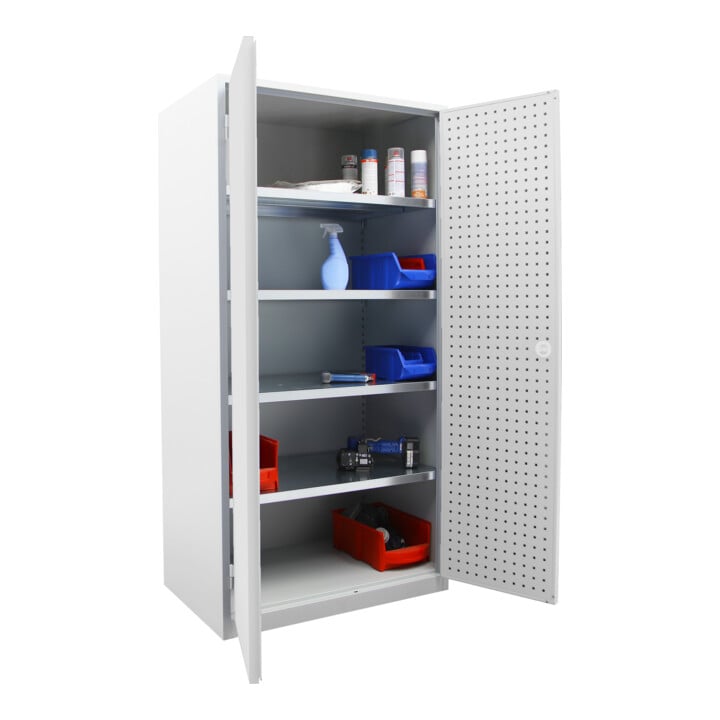 Armoire d'atelier à serrure STIER LP 1940x1000x600mm, gris clair