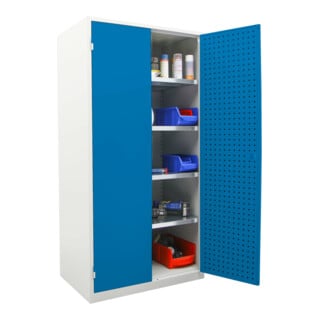 Armoire d'atelier STIER LP 1940x1000x600 mm, bleu gentiane