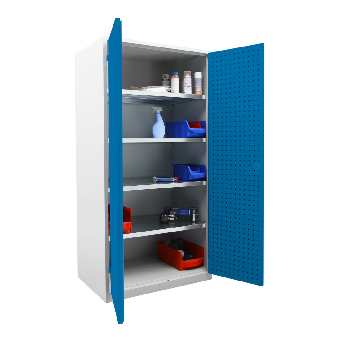 Armoire d'atelier STIER LP 1940x1000x600 mm, bleu gentiane