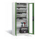Armoire de charge batterie C+P pour 15 outils électriques, fenêtre, H1950xL930xP500mm, vert réséda/gris clair-1