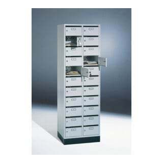 Armoire de distribution C+P Intro avec 22 compartiments, H1950xL620xP500mm avant gris clair corps gris clair gris clair