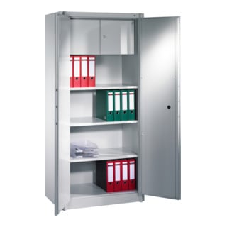 Armoire de protection incendie C+P Certos, 4 hauteurs de classeur et coffre-fort, H1950xL930xP500mm avant gris clair corps gris clair gris clair