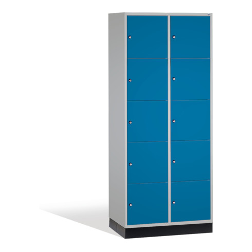 Armoire de rangement C+P Intro XL, 10 compartiments, H1950xL820xP600mm corps avant bleu clair corps gris clair