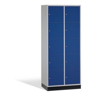 Armoire de rangement C+P Intro XL, 10 compartiments, H1950xL820xP600mm devant gentiane avant bleu gentiane corps gris clair