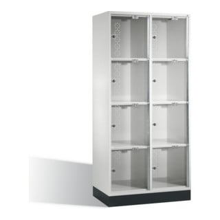 Armoire de rangement C+P Intro XL avec portes en verre acrylique, 8 compartiments, H1750xL820xP500mm corps gris clair Certificat GS Oui Oui