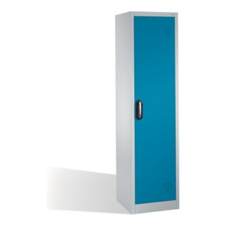 Armoire d'environnement C+P avec porte battante, 4 bacs en polyéthylène, H1950xL500xP500mm Façade bleu clair Corps gris clair