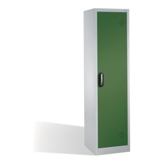 Armoire d'environnement C+P avec porte battante, 4 tablettes pour bacs, H1950xL500xP500mm Façade vert réséda Corps gris clair