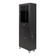 Armoire d'ordinateur STIER avec tiroir, portes et roulettes, 1 750x650x350 mm, noire-1