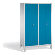 C+P Classic double casier sur pieds 4 compartiments avant bleu clair carrosserie gris clair