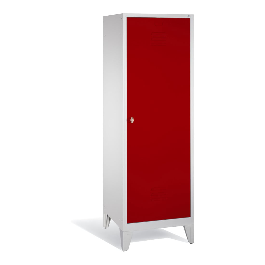 Armoire double C+P Classic sur pieds, pour 1 personne, H1850xL610xP500mm avant rouge rubis corps gris clair