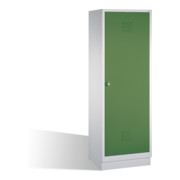 Armoire double C+P Classic sur socle, pour 1 personne, H1800xL610xP500mm Façade Reseda vert corps gris clair-1