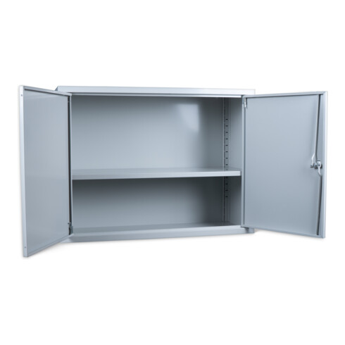 Armoire murale STIER, rangement sûr et peu encombrant, gris