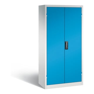 Armoire pour batteries C+P pour 15 outils éléctriques, H 1 950 x l 930 x P 500 mm, bleu clair/gris clair