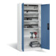 Armoire pour batteries C+P pour 15 outils éléctriques, H 1 950 x l 930 x P 500 mm, bleu distant/gris clair-2