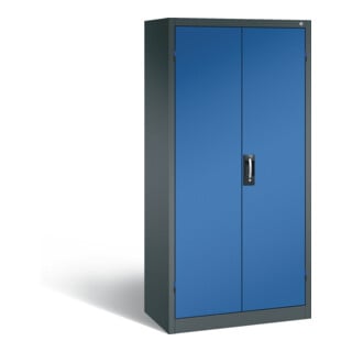 Armoire pour batteries C+P pour 15 outils éléctriques, H 1 950 x l 930 x P 500 mm, bleu gentiane/gris anthracite
