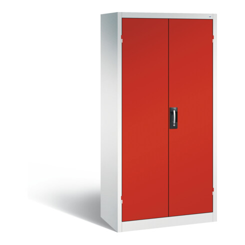 Armoire pour batteries C+P pour 15 outils éléctriques, H 1 950 x l 930 x P 500 mm, rouge feu/gris clair