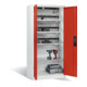 Armoire pour batteries C+P pour 15 outils éléctriques, H 1 950 x l 930 x P 500 mm, rouge feu/gris clair-2