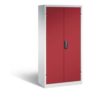 Armoire pour batteries C+P pour 15 outils éléctriques, H 1 950 x l 930 x P 500 mm, rouge rubis/gris clair