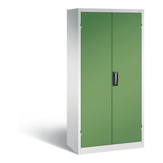 Armoire pour batteries C+P pour 15 outils éléctriques, H 1 950 x l 930 x P 500 mm, vert réséda/gris clair