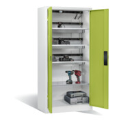 Armoire pour batteries C+P pour 15 outils éléctriques, H 1 950 x l 930 x P 500 mm, vert viridine/gris clair-2