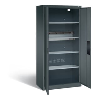 Armoire pour batteries C+P pour 5 outils éléctriques, H 1 950 x l 930 x P 500 mm, gris anthracite