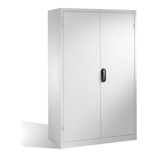 Armoire pour charges lourdes C+P avec portes battantes, 3 tablettes et 3 tiroirs, H1950xL1200xP600mm Façade gris clair Corps gris clair